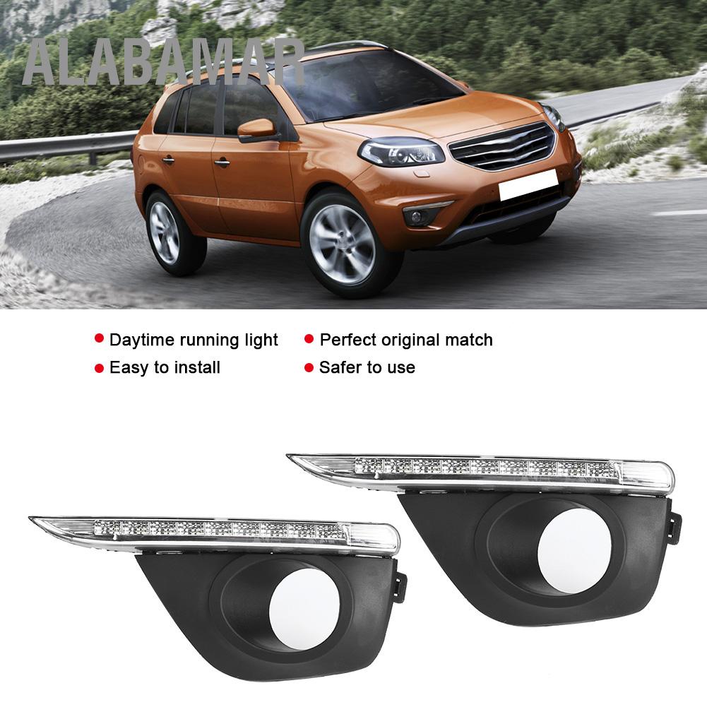 alabamar-คู่ของไฟวิ่งกลางวัน-led-drl-เหมาะสำหรับ-renault-koleos-2011-2013