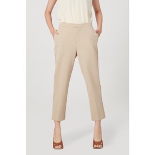 ESPADA กางเกงเอวยางยืด ผู้หญิง สีเบจ | Elastic Waist Trousers | 1033