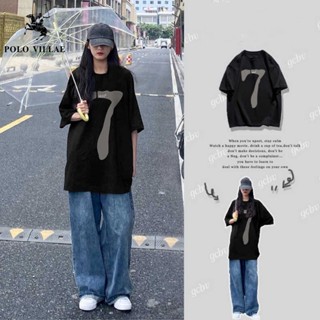 Polovillae ผ้าฝ้าย 100% สไตล์อเมริกันไฮสตรีทแขนสั้นเสื้อยืดผู้หญิงฤดูใบไม้ผลิและฤดูร้อนหลวมออกแบบสัมผัสท็อปส์ซูทั้งหมด