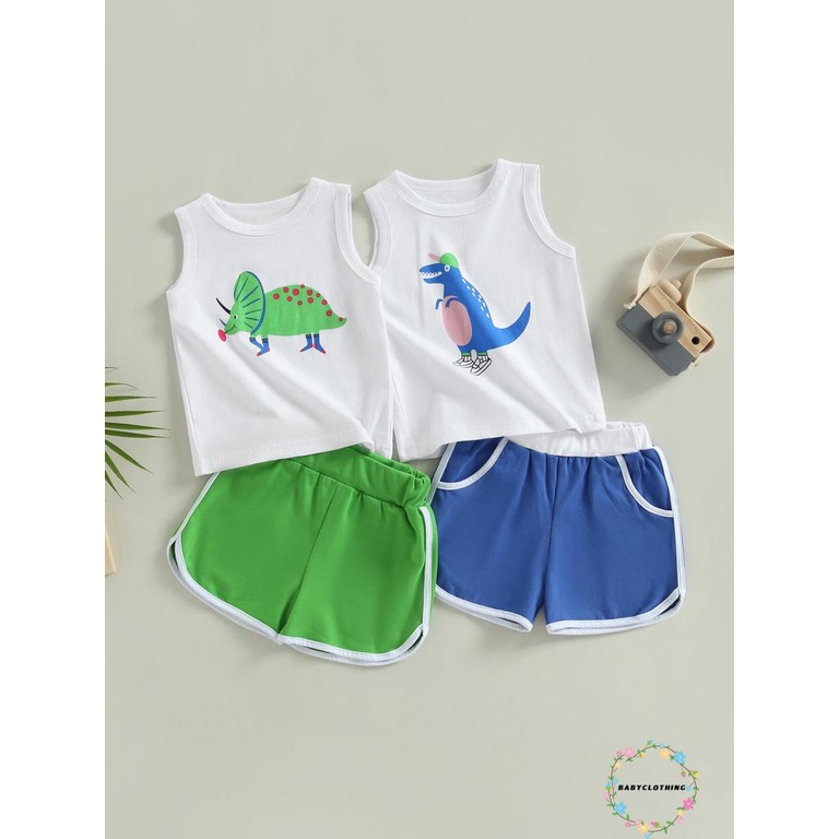 babyclothes-ชุดเสื้อแขนกุด-พิมพ์ลายไดโนเสาร์-และกางเกงขาสั้น-แฟชั่นฤดูร้อน-สําหรับเด็กวัยหัดเดิน-2-ชิ้น