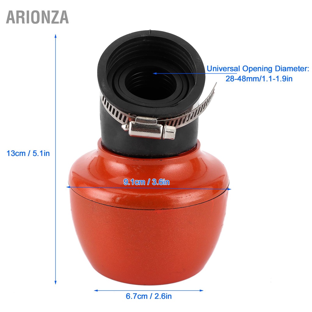 arionza-เครื่องกรองอากาศสำหรับรถจักรยานยนต์ล้างทำความสะอาดได้แบบใช้ซ้ำได้-universal-สำหรับท่อเส้นผ่านศูนย์กลางภายใน