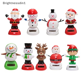 [Brightnessdin1] ตุ๊กตาหิมะ ซานตาคลอส กวาง น่ารัก พลังงานแสงอาทิตย์ สําหรับตกแต่งบ้าน รถยนต์ ออฟฟิศ