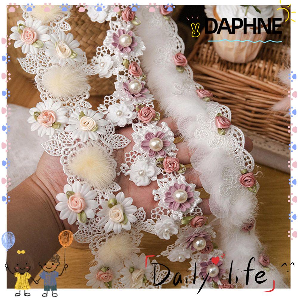 daphne-ริบบิ้นผ้าโพลีเอสเตอร์-ปักลายดอกไม้-สําหรับเย็บผ้า