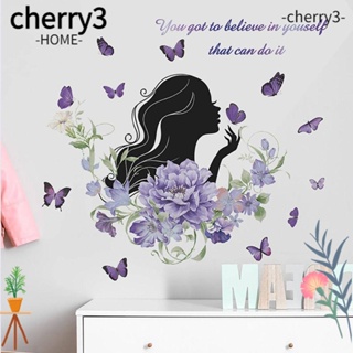 Cherry3 สติกเกอร์ติดผนัง มีกาวในตัว ใช้ซ้ําได้ สําหรับตกแต่งบ้าน ห้องนอน
