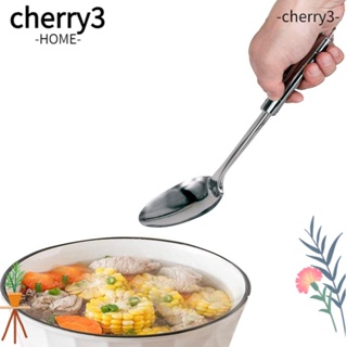 Cherry3 ชุดช้อนสเตนเลส สีเงิน สําหรับทําอาหาร ล้างจาน 2 ชิ้น