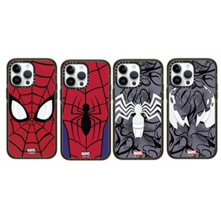 Casetifg เคสโทรศัพท์มือถือ ซิลิโคนแข็ง กันกระแทก ลาย Marvel Spider Man Venom พร้อมกล่องชาร์จแม่เหล็ก คุณภาพสูง สําหรับ iPhone 11 12 13 14 Pro Max