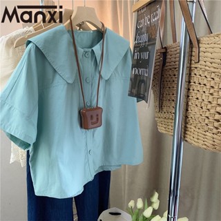 Manxi เสื้อเชิ้ตผู้หญิง เสื้อแฟชั่นผู้หญิง สะดวกสบาย  มีความรู้สึกของการออกแบบ A95K017Q