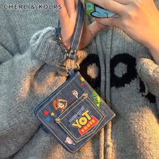 C＆K กระเป๋าสตางค์ผู้หญิง Y2K แฟชั่นของเล่น Story ยีนส์เย็บปักถักร้อยพลิกบัตรวินเทจสไตล์ยุโรปและอเมริการ้อนกระเป๋าสตางค์ศูนย์