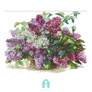 ชุดปักครอสสติตช์ 14CT Lilac DIY สําหรับงานศิลปะ [Acelit.th]