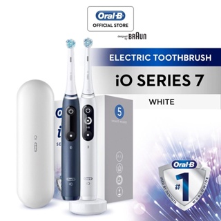 Oral B iO Series 7 แปรงสีฟันไฟฟ้าโซนิค จับเวลาอัจฉริยะ หัวแปรงทําความสะอาด เซ็นเซอร์แรงดันที่สมบูรณ์แบบ ชาร์จได้
