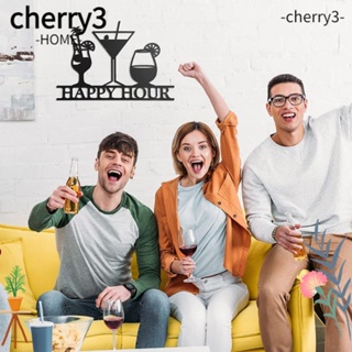 Cherry3 สติกเกอร์โลหะ สีดํา สไตล์วินเทจ 13.78*10 นิ้ว สําหรับตกแต่งผนังบาร์