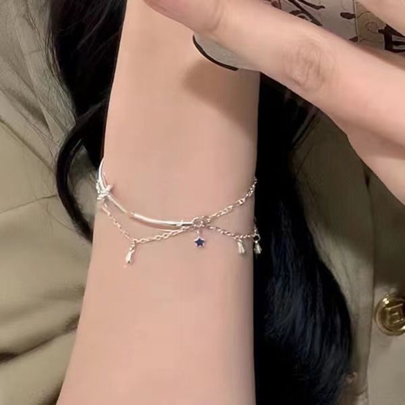 สร้อยข้อมือ-โลหะผสม-รูปดาวหยด-แฟชั่นสําหรับผู้หญิง