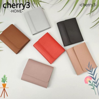 Cherry3 กระเป๋าสตางค์หนัง ใส่บัตรเครดิต ขนาดเล็ก อเนกประสงค์ แฟชั่นน่ารัก สําหรับผู้ชาย และผู้หญิง 2 ชิ้น