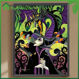 【Doub X ✮】ภาพวาดปักเพชร ทรงกลม ลาย Maleficent 5D DIY สําหรับตกแต่งบ้าน ✮