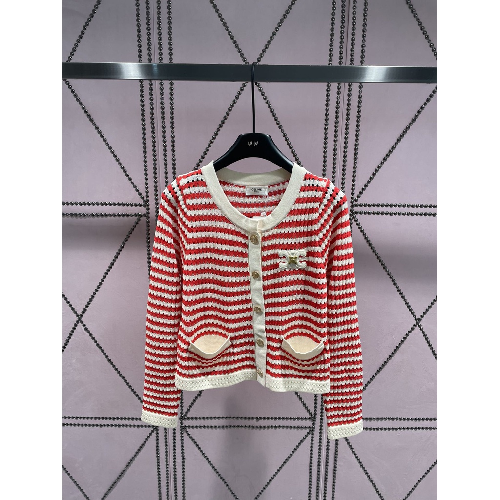 bntg-cel-beaute-2023-autumn-and-winter-new-letter-embroidery-logo-contrast-color-striped-cardigan-light-and-thin-breathable-knitwear-womens-fashion-all-match