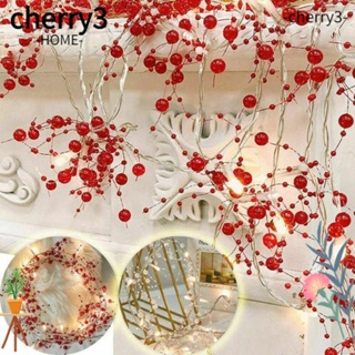 Cherry3 ไฟ LED กันน้ํา ประดับลูกปัดเบอร์รี่ สําหรับตกแต่งปาร์ตี้คริสต์มาส ในบ้าน นอกบ้าน