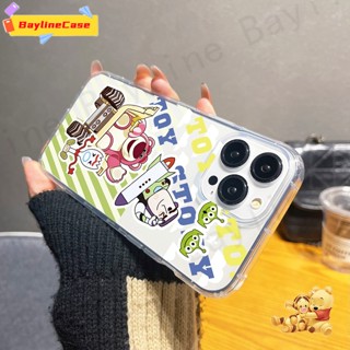 เคสโทรศัพท์มือถือแบบนิ่ม ใส กันกระแทก ลายการ์ตูนหมีสตรอเบอร์รี่ ทอยสตอรี่ แฟชั่น สําหรับ iPhone 11 14 12 13 Pro Max SE 2020 X Xr Xs Max 8 7 6 Plus