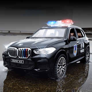 โมเดลรถยนต์ตํารวจ BMW X5 1.32 อัลลอย พร้อมเอฟเฟคเสียง ของเล่นสําหรับเด็กผู้ชาย