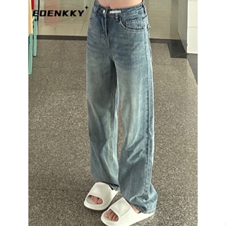 กางเกงขายาว กางเกงยีสน์ผู้หญิง ทรงหลวม ๆ ตรง Retro Hip Hop Pants 2023 NEW Style A97L0M0