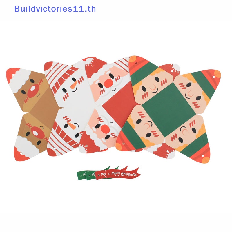 buildvictories11-กล่องกระดาษ-ทรงสามเหลี่ยม-ลายซานตาคลอส-สําหรับใส่คุกกี้-ลูกอม-ของขวัญ-10-ชิ้น