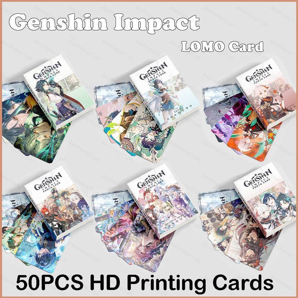 การ์ดโลโม่-ลายการ์ตูนอนิเมะ-genshin-impact-zhongli-xiao-kazuha-nahida-ของขวัญ-สําหรับเด็กผู้หญิง-23-50-ชิ้น