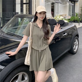ชุดกีฬาลําลอง ขากว้าง ทรงหลวม เข้ารูป ขนาดใหญ่ สีพื้น สําหรับผู้หญิง