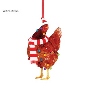 Wanpanyu จี้รูปไก่น่ารัก น้ําหนักเบา ทนทาน สําหรับตกแต่งต้นคริสต์มาส เทศกาลวันหยุด