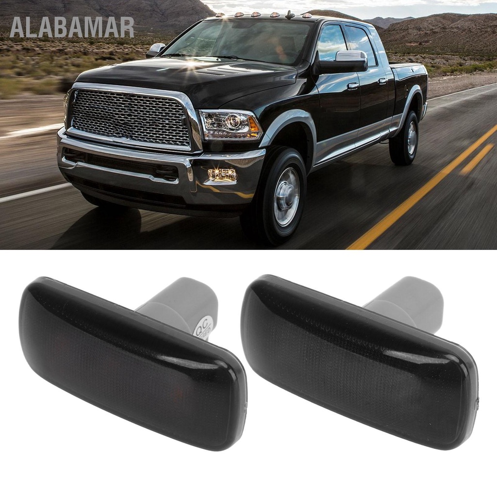 alabamar-mudguard-marker-ไฟ-led-เปลี่ยนเลนส์ควันสำหรับ-dodge-ram-2500hd-และ-3500hd-double-wheel-2011-ถึง-2018