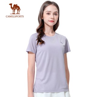 CAMEL SPORTS เสื้อยืดคอกลม แขนสั้น ผ้าฝ้าย แบบแห้งเร็ว เหมาะกับใส่เล่นกีฬาปีนเขากลางแจ้ง สําหรับผู้หญิง