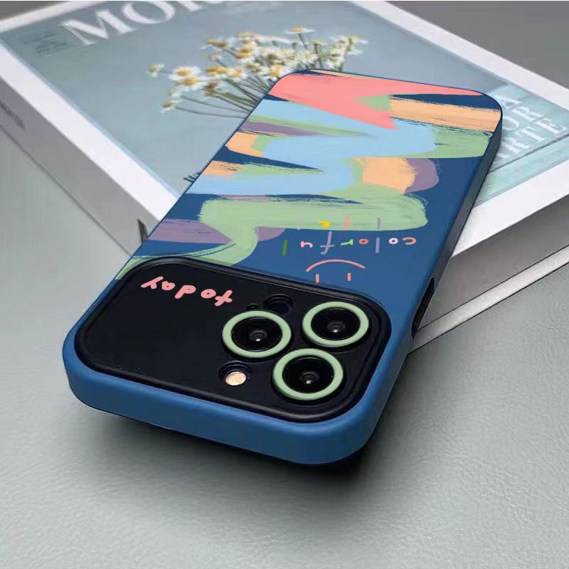 เคสโทรศัพท์มือถือนิ่ม-ลายกราฟฟิตี้-สีมาการอง-สําหรับ-apple-iphone-14promax-13pro-12-11-7p-eyix