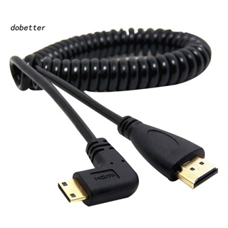 &lt;Dobetter&gt; สายเคเบิลอะแดปเตอร์สปริง HDMI เป็น HDMI ตัวผู้ 90 องศา สําหรับ SLR PC