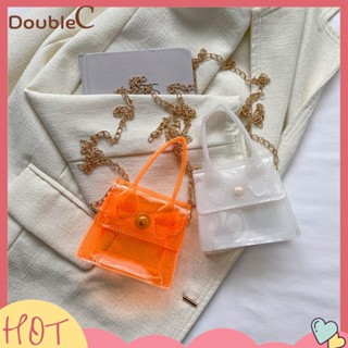 【Double C 】✿   ใหม่ กระเป๋าถือ กระเป๋าสะพายไหล่ PVC แบบใส ความจุขนาดใหญ่ เหมาะกับการพกพาเดินทาง เดินชายหาด แฟชั่นทันสมัย สําหรับสตรี