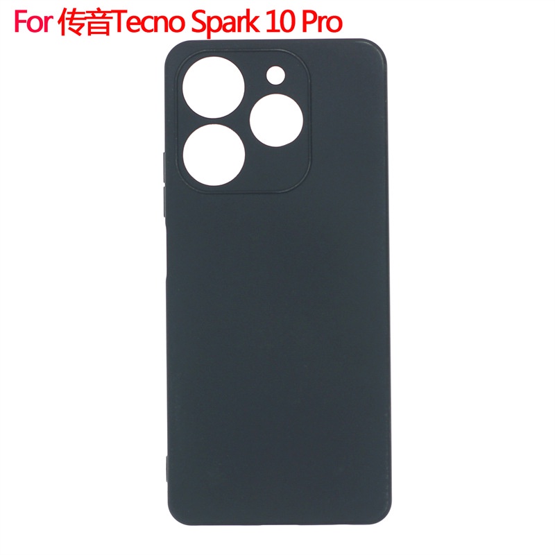 สําหรับ-tecno-spark-10-pro-เคสซิลิโคนนุ่ม-tpu-สีดํา-เคสป้องกันโทรศัพท์มือถือ-พร้อมฟิล์มกระจกนิรภัย