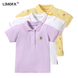 LJMOFA KIDS 2-7ปี เสื้อโปโล คอปก แขนสั้น สีพื้น สไตล์ฤดูร้อน สําหรับเด็กผู้ชาย เด็กผู้หญิง