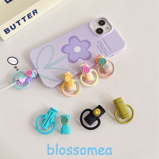 Blossomea 2 in 1 ตัวป้องกันสายเคเบิลข้อมูล ซิลิโคน น่ารัก ห่อสายเคเบิลข้อมูล สากล มินิ เคสป้องกัน ที่ชาร์จโทรศัพท์มือถือ ป้องกันการแตกหัก