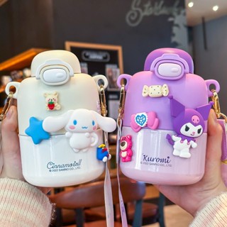 [พร้อมส่ง] Sanrio กระติกน้ําร้อน เย็น สเตนเลส 316 ลายคุโรมิน่ารัก พร้อมหลอดดูดน้ํา และแก้วกาแฟ สําหรับเด็ก AF66