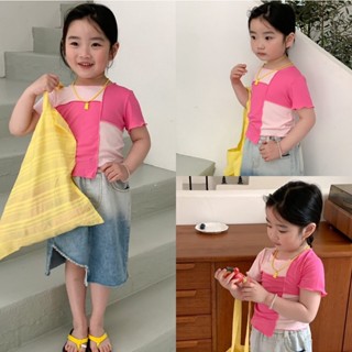 PRETTY BABY🧸พร้อมส่ง🧸เสื้อยืดเด็กผู้หญิง เสื้อเด็ก ผ้าร่องยืดหยุ่นใส่สบาย(705)