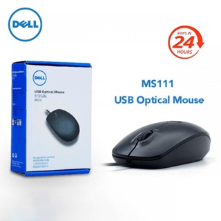 เมาส์เล่นเกม Dell MS111 USB Wheel Mouse Computer Peripheral MCsop -24h Ship