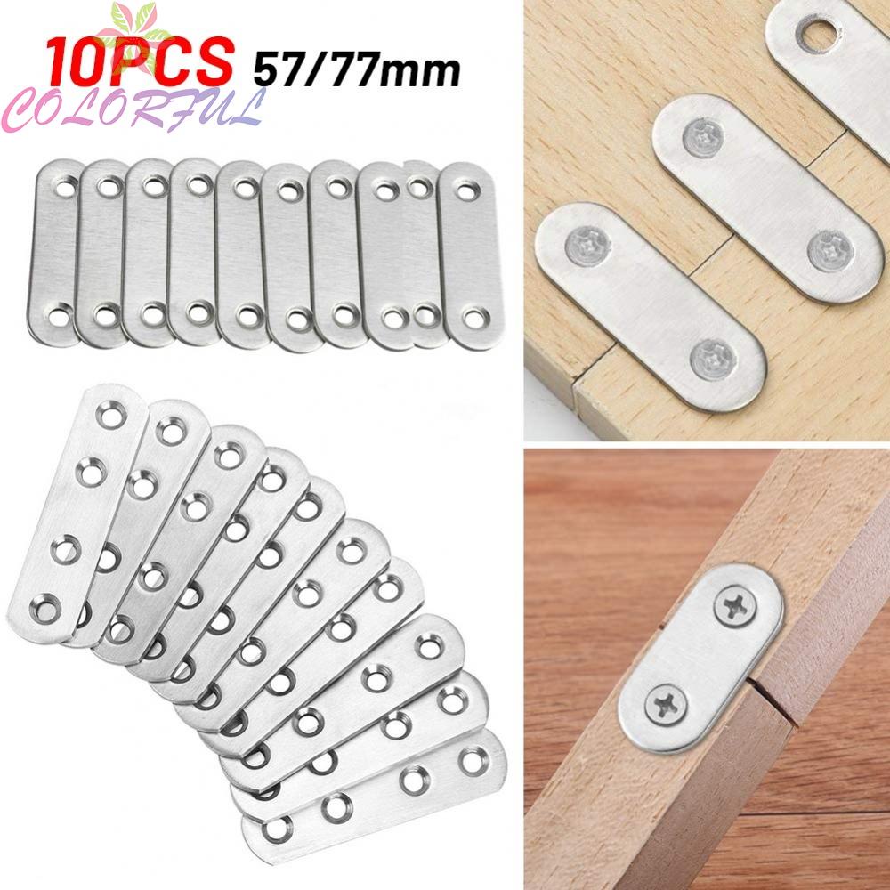 colorful-10pcs-stainless-steel-heavy-duty-straight-flat-plate-bracket-connector-furniture