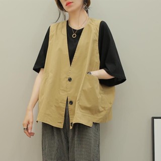 พร้อมส่ง เสื้อแจ็กเก็ต เสื้อคาร์ดิแกนแขนกุด มีฮู้ด เนื้อผ้าฝ้าย มีซิป ทรงหลวม ขนาดใหญ่ 150 กก. แฟชั่นฤดูใบไม้ผลิ ฤดูร้อน สําหรับผู้หญิง