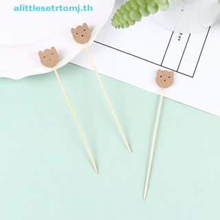 Alittlese ไม้จิ้มฟัน รูปหมี สําหรับตกแต่งงานปาร์ตี้ 100 ชิ้น