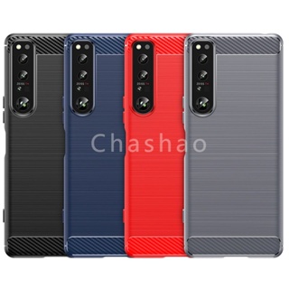 เคส TPU คาร์บอนไฟเบอร์ กันกระแทก สําหรับ Sony Xperia 1 IV 10 IV