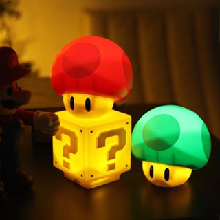 โคมไฟตั้งโต๊ะ LED รูปการ์ตูนเกม Super Mario Bros ชาร์จ USB สําหรับตกแต่งห้องนอนเด็ก