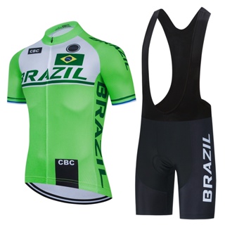 เสื้อกีฬาแขนสั้น ระบายอากาศได้ดี สไตล์บราซิล เหมาะกับใส่ขี่จักรยานกลางแจ้ง สําหรับผู้ชาย 2024
