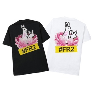 Fr2 เสื้อยืดผ้าฝ้าย พิมพ์ลายกระต่าย Anti Social Club สีขาว สําหรับผู้ชาย และผู้หญิง