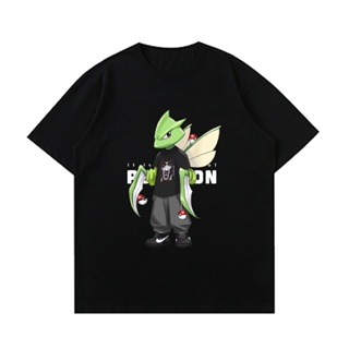 【สปอตสินค้า】 Anime Pokémon T-shirt - ผ้าฝ้าย - คอกลม - การ์ตูน - ชายและหญิง - เสื้อยืด-เสื้อเชิ้ต