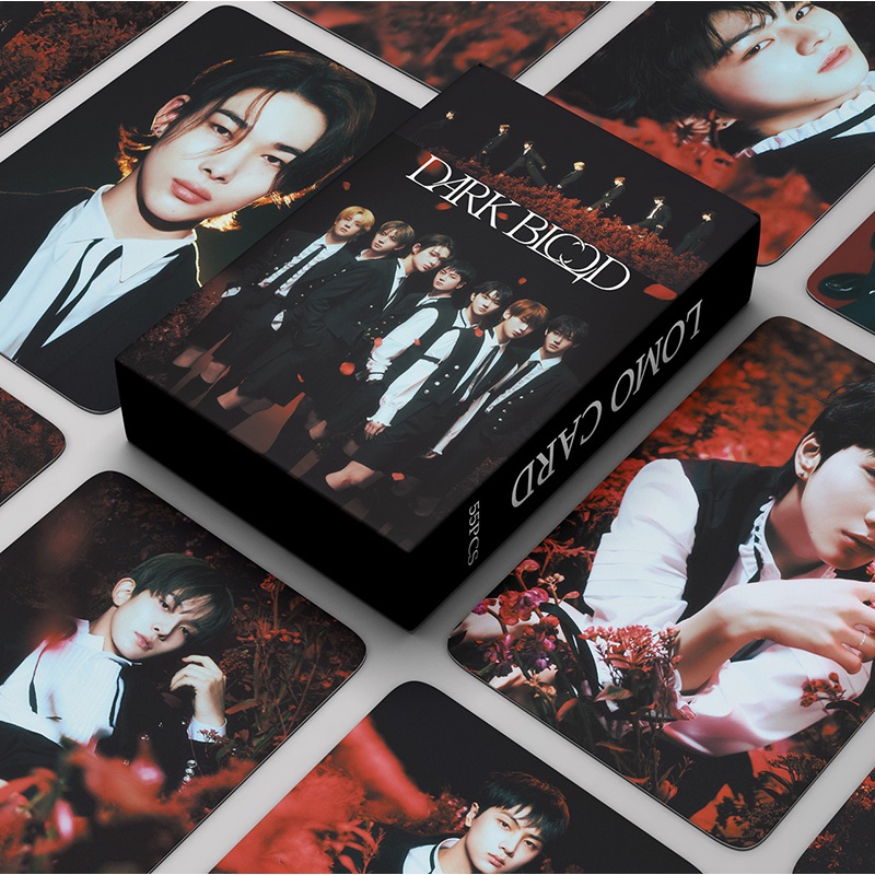 55 ชิ้น/กล่อง ENHYPEN Photocards DARK BLOOD ใหม่การ์ด LOMO โปสการ์ด ...