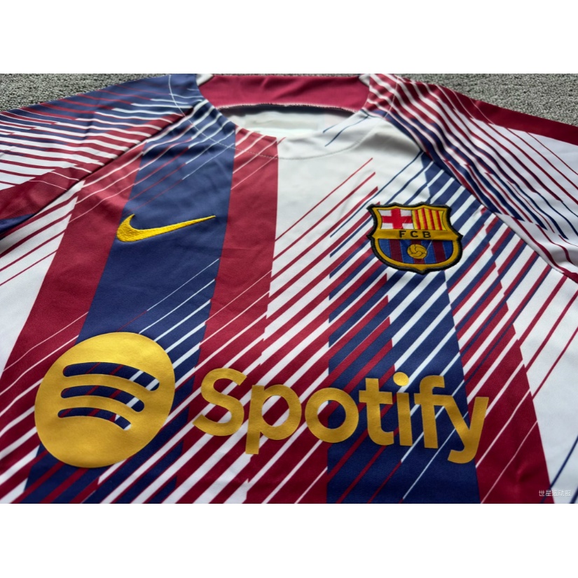 เสื้อกีฬาแขนสั้น-ลายทีมชาติฟุตบอล-new-barcelona-2324-ชุดเหย้า-เพิ่มตัวเลข-และชื่อได้