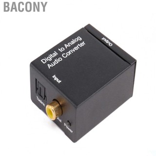 Bacony Digital to Analog Converter DAC Decoder with for Toslink and Coaxial Inputs to Analog 2RCA Outputs Black Host USB Cable Fiber Optic Cable