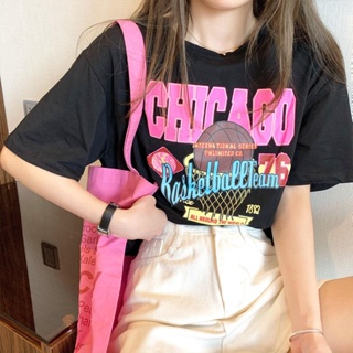 KOKO#เสื้อยืดครอปผู้หญิง oversize พิมพ์ลายการ์ตูน น่ารักๆ เสื้อครอปผู้หญิงสไตล์เกาหลี 2413